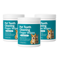 3 Pack Natural Pet Dental Finger Wipes
